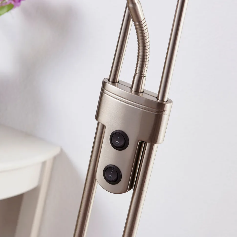 Lindby Felicia uplight med leselampe, nikkel