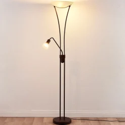 Lindby Felicia uplight med leselampe, rust