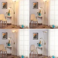 Lindby Felicia uplight med leselampe, messing