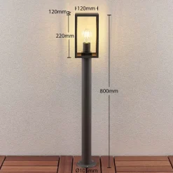Lindby Filimon veilampe, 80 cm, antrasitt, IP44, E27