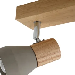 Lindby Filiz spotlight, 3 lyskilder, 47 cm lang, tre, betong, E14