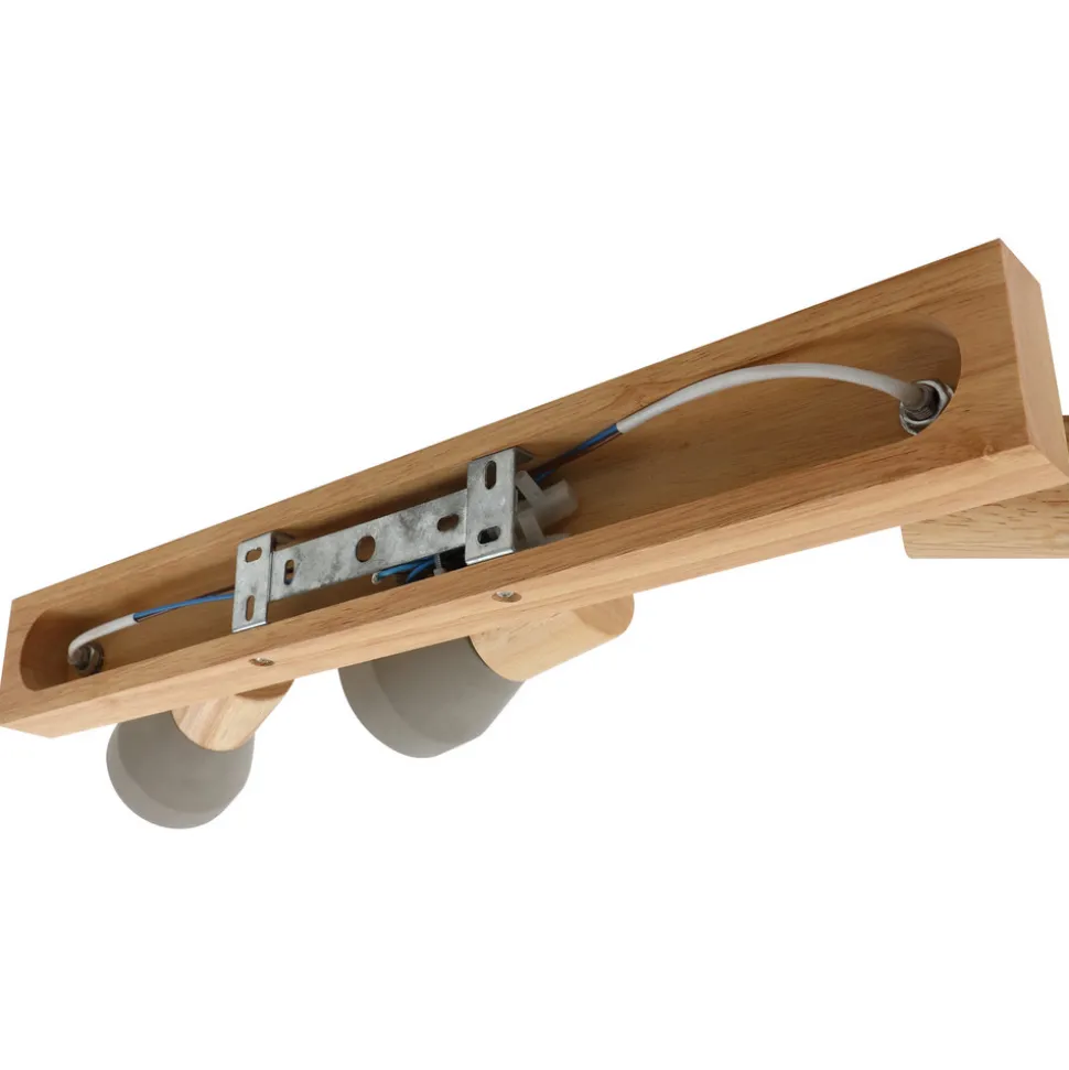 Lindby Filiz spotlight, 3 lyskilder, 47 cm lang, tre, betong, E14