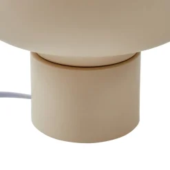 Lindby Fiora bordlampe, beige, glass, metall, Ø 20 cm