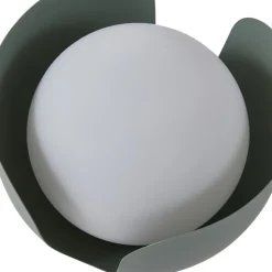 Lindby Fiora bordlampe, grønn, glass, metall, Ø 20 cm