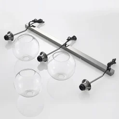 Lindby Firano hengelampe, 110 cm, 3 lyskilder, antrasitt, glass