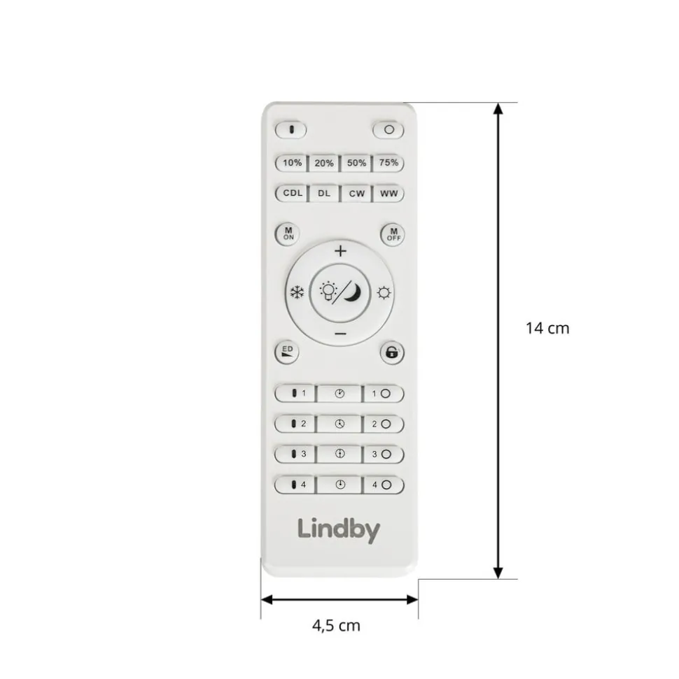 Lindby fjernkontroll Lumaro, hvit, lengde 14 cm