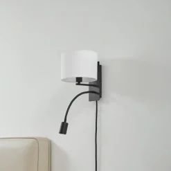 Lindby Florens vegglampe, svart, LED-leselampe, 23,5 cm