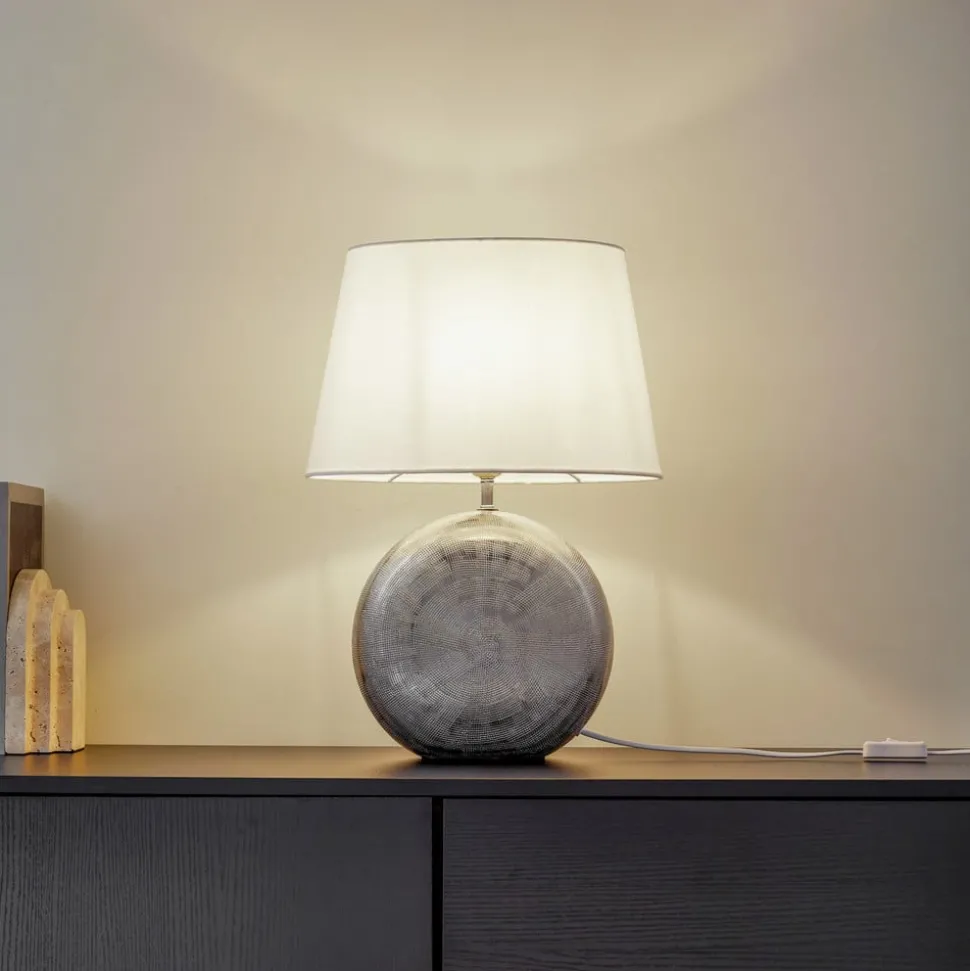 Lindby Florentino bordlampe, 49 cm, keramikk, tekstil