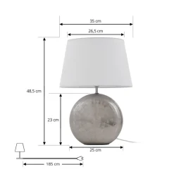 Lindby Florentino bordlampe, 49 cm, keramikk, tekstil