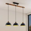Lindby Flurin hengelampe, 3 lyskilder, 107 cm, svart, metall