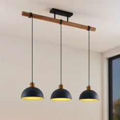 Lindby Flurin hengelampe, 3 lyskilder, 107 cm, svart, metall