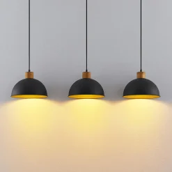 Lindby Flurin hengelampe, 3 lyskilder, 107 cm, svart, metall