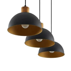 Lindby Flurin hengelampe, 3 lyskilder, 107 cm, svart, metall