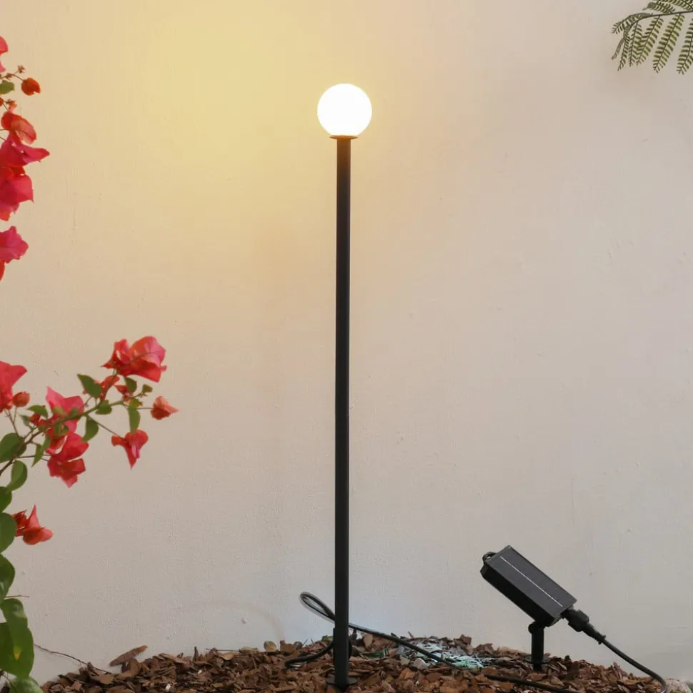 Lindby Freydis LED-solcellelampe, svart, aluminium, 2 000 K