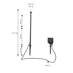 Lindby Freydis LED-solcellelampe, svart, aluminium, 2 000 K