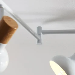 Lindby Fridolin downlight, 160 cm, 6 lyskilder, hvit, metall