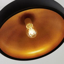 Lindby Gerwina pendellampe, svart/gull, metall, 40 cm, E27