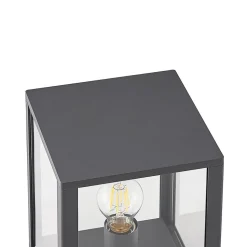 Lindby Giavanna sokkellampe, 29 cm, antrasitt, IP44, E27