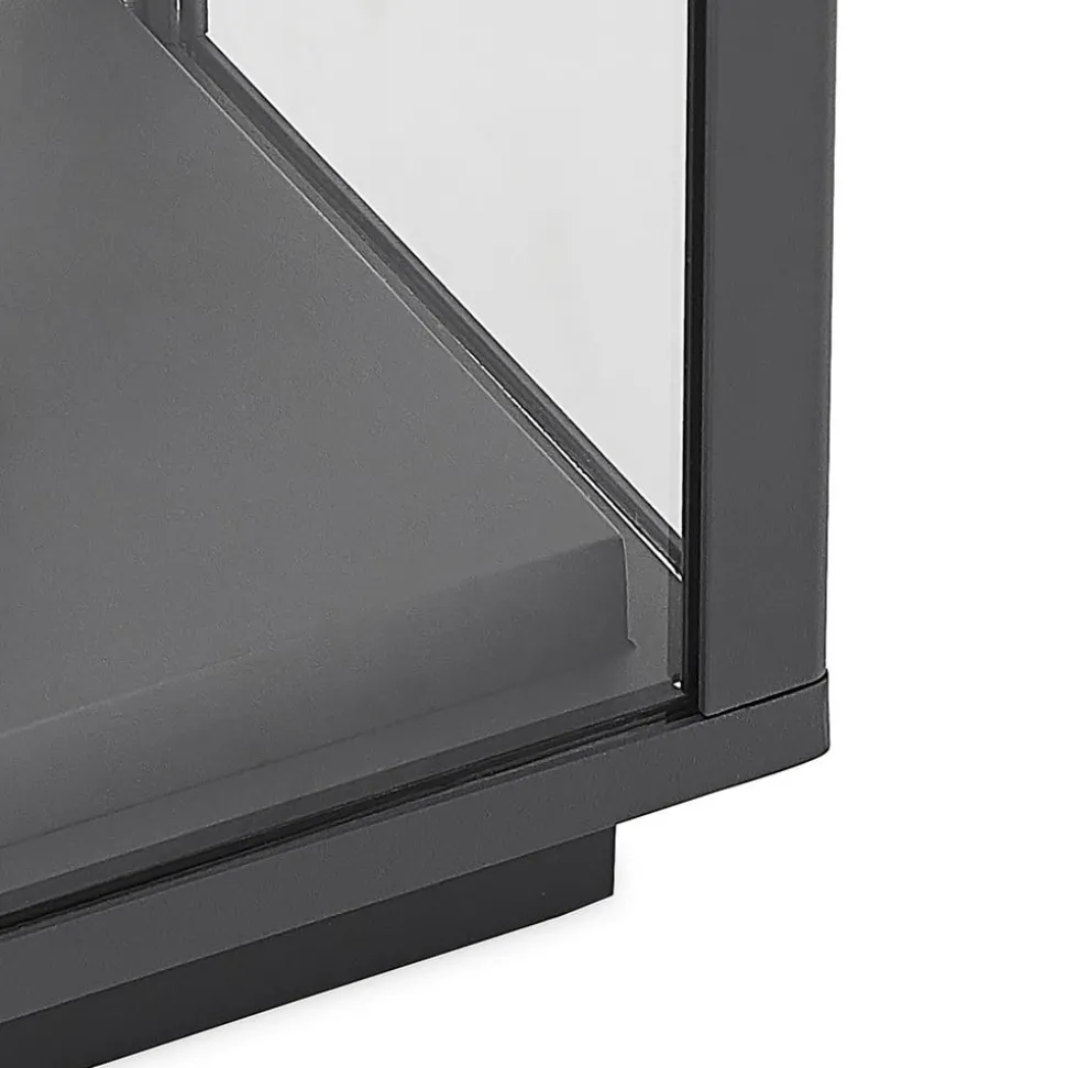 Lindby Giavanna sokkellampe, 29 cm, antrasitt, IP44, E27