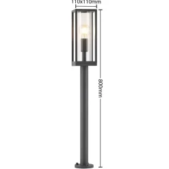 Lindby Giavanna veilampe, 80 cm, antrasitt, IP44, E27