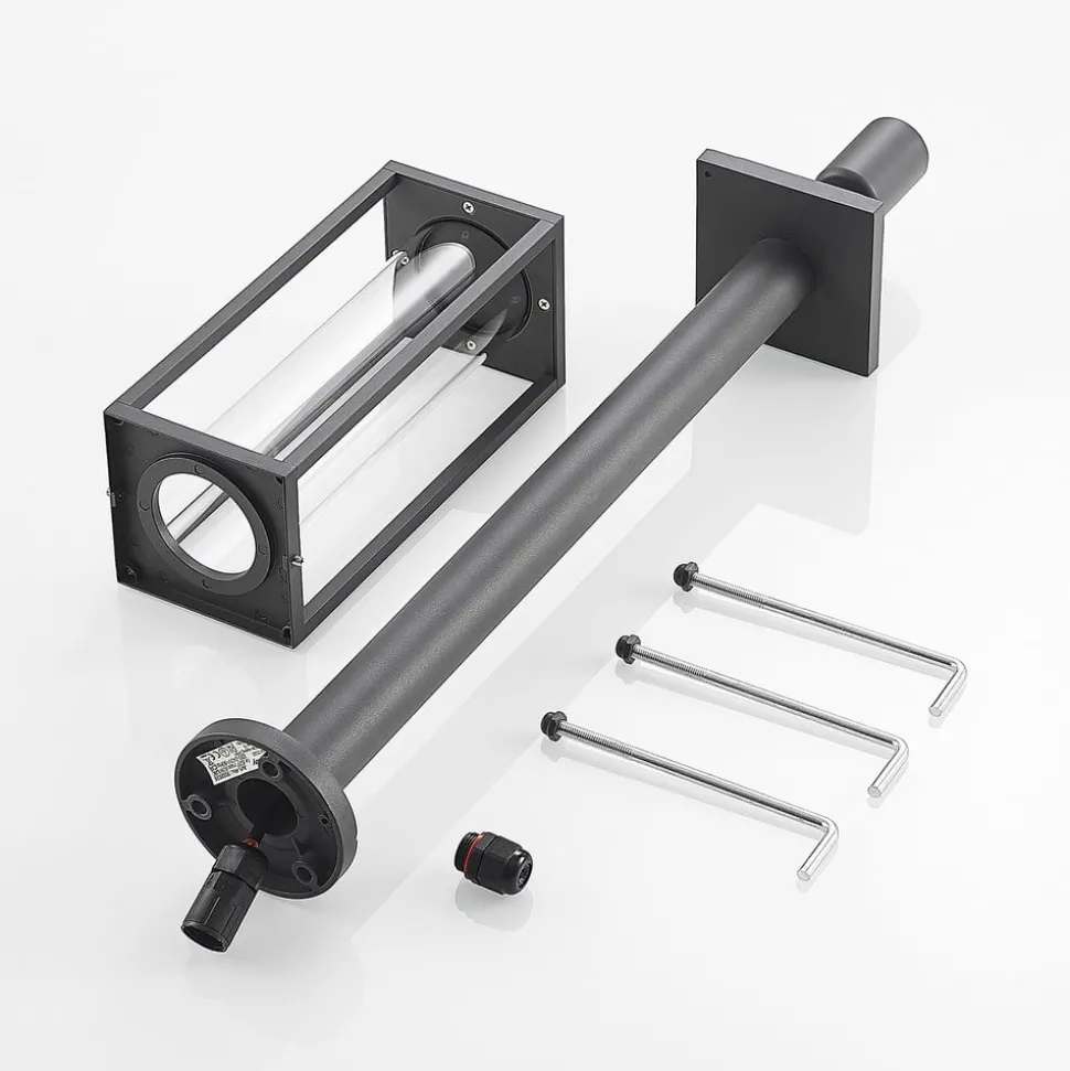 Lindby Giavanna veilampe, 80 cm, antrasitt, IP44, E27