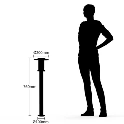 Lindby Gregory LED-veilampe, 76 cm, sensor, mørkegrå, IP44