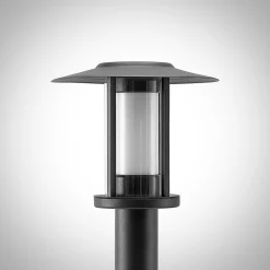 Lindby Gregory LED-veilampe, 76 cm, sensor, mørkegrå, IP44