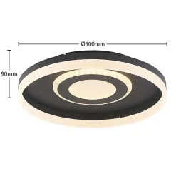 Lindby Gulda LED-taklampe, RBGW, svart