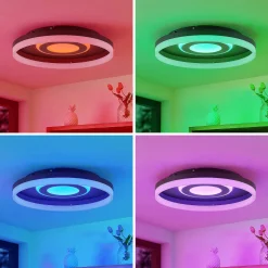 Lindby Gulda LED-taklampe, RBGW, svart