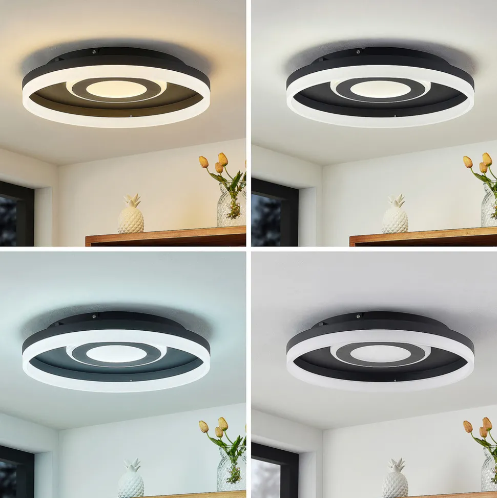 Lindby Gulda LED-taklampe, RBGW, svart