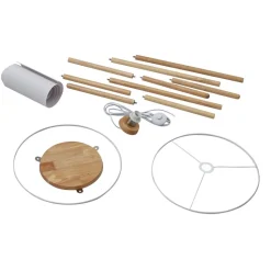 Lindby gulvlampe Adamio, Ø 45,5 cm, hvit, tekstil, stativ