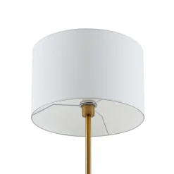 Lindby Gulvlampe Aovan, bronsefarget, hyller, USB-port