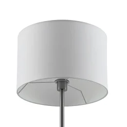 Lindby Gulvlampe Aovan, nikkelfarget, hyller, USB-port