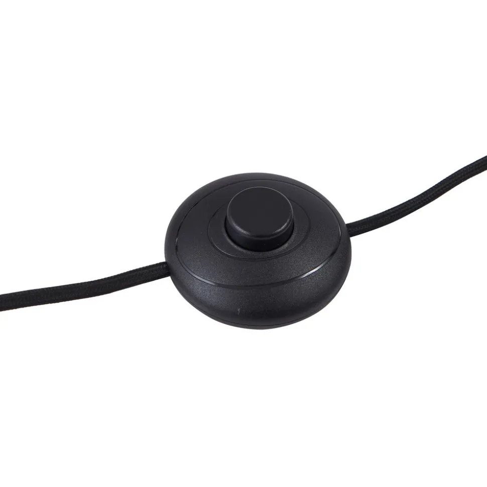 Lindby gulvlampe Braccio, grå/svart, glass, 5 lyskilder, 204,5 cm