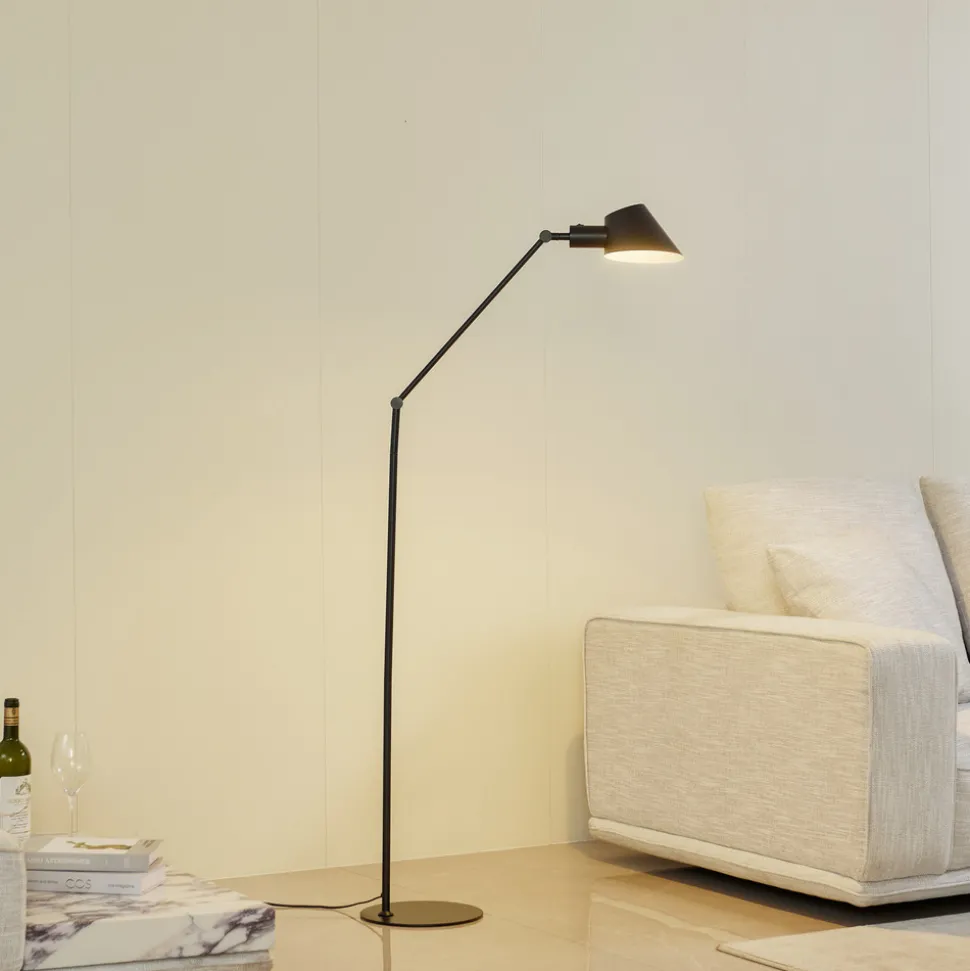 Lindby gulvlampe Corali, svart, metall, høyde 176,5 cm