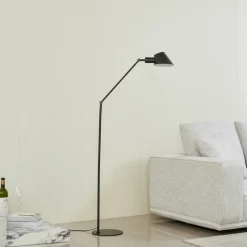 Lindby gulvlampe Corali, svart, metall, høyde 176,5 cm