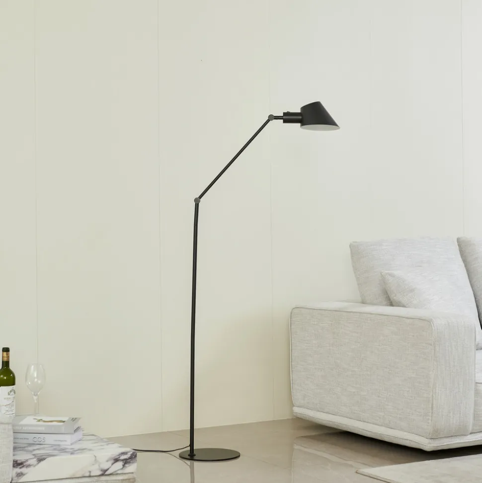 Lindby gulvlampe Corali, svart, metall, høyde 176,5 cm