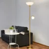 Lindby gulvlampe Elaina, leselampe, messingfarget, 183cm E27