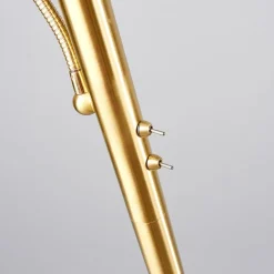 Lindby gulvlampe Elaina, leselampe, messingfarget, 183cm E27