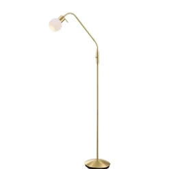 Lindby gulvlampe Elaina, messingfarget, 162 cm, fleksibel, E14