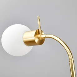 Lindby gulvlampe Elaina, messingfarget, 162 cm, fleksibel, E14