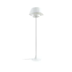 Lindby gulvlampe Eryndor, hvit, tekstil, Ø 47 cm, E27