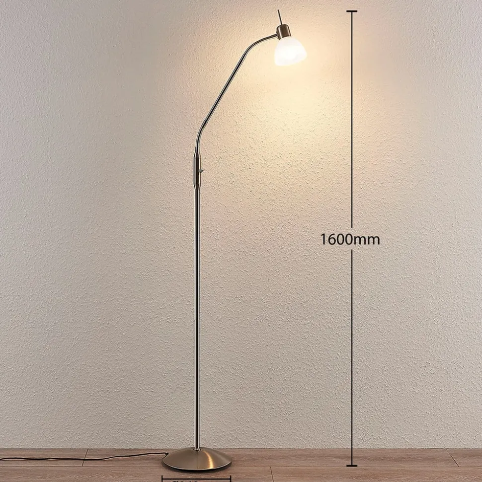 Lindby gulvlampe Gwendolin, 160 cm, glass, E14, justerbar