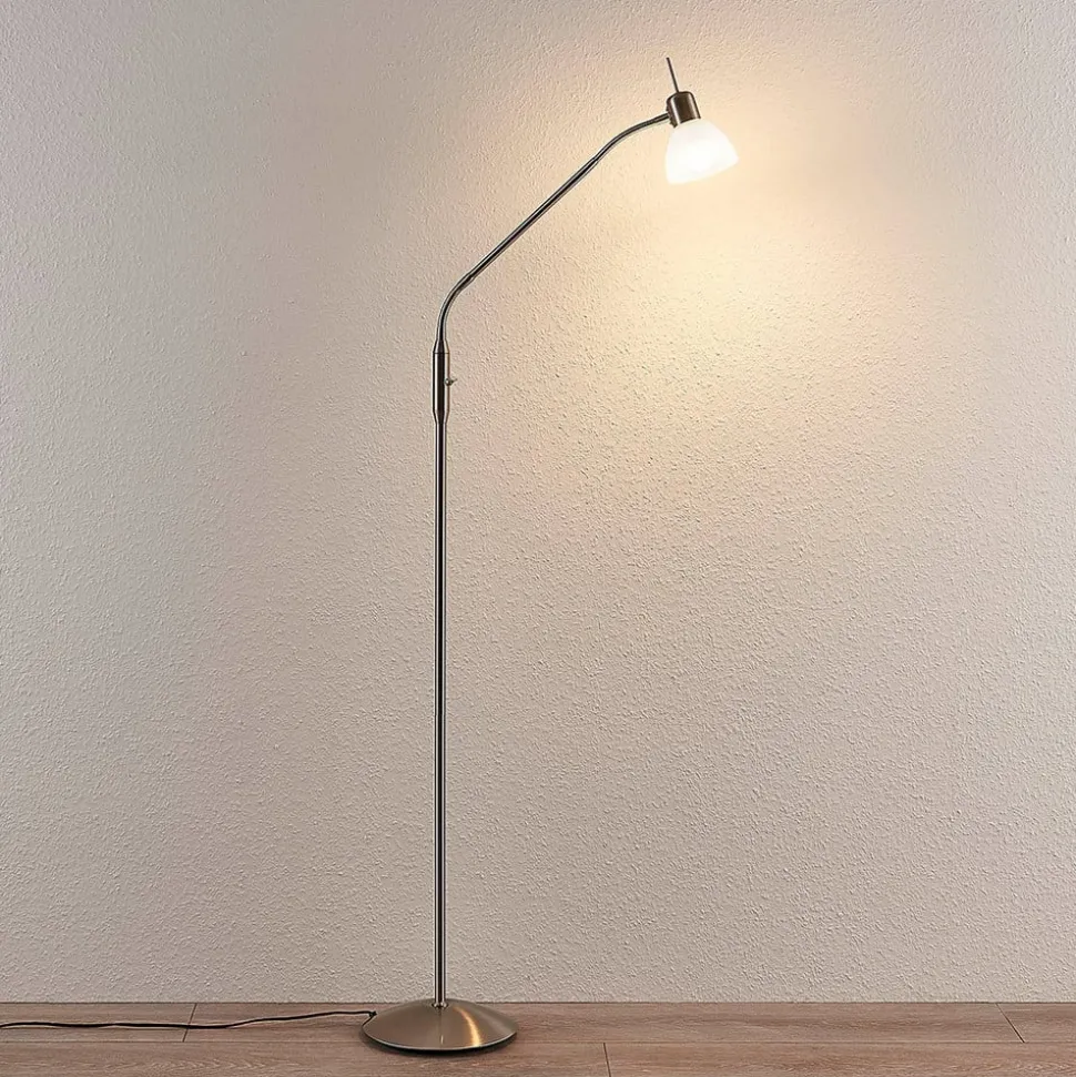 Lindby gulvlampe Gwendolin, 160 cm, glass, E14, justerbar