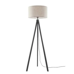 Lindby gulvlampe Herry, svart, tre, stativ, 153 cm