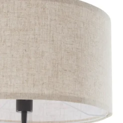 Lindby gulvlampe Herry, svart, tre, stativ, 153 cm