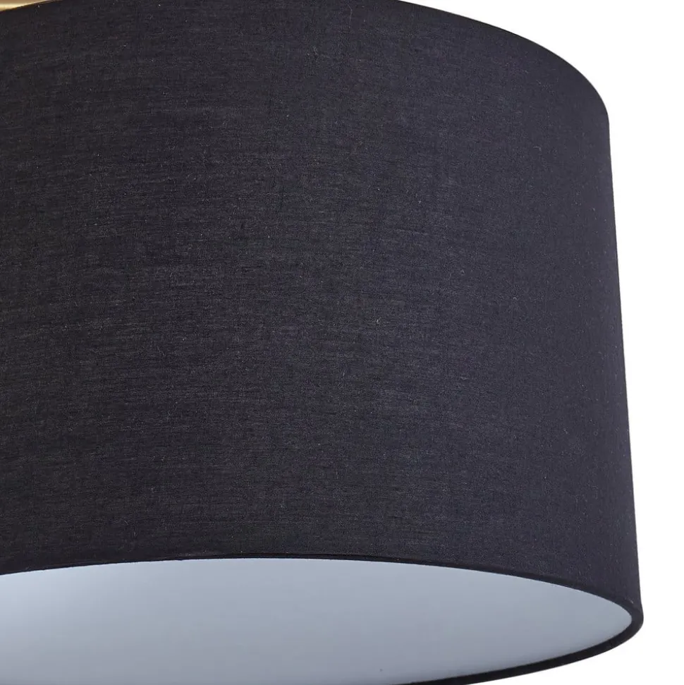 Lindby gulvlampe Hillary, svart/gull, marmor, 153 cm