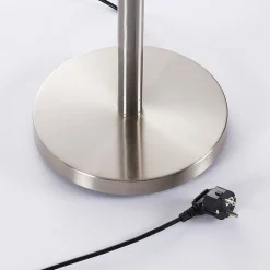 Lindby gulvlampe Ignacia, nikkelfarget, glass, 180 cm, E27