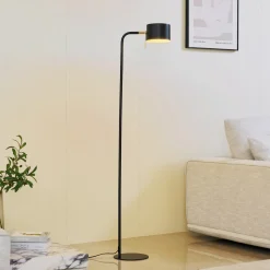 Lindby gulvlampe Kaida, svart, metall