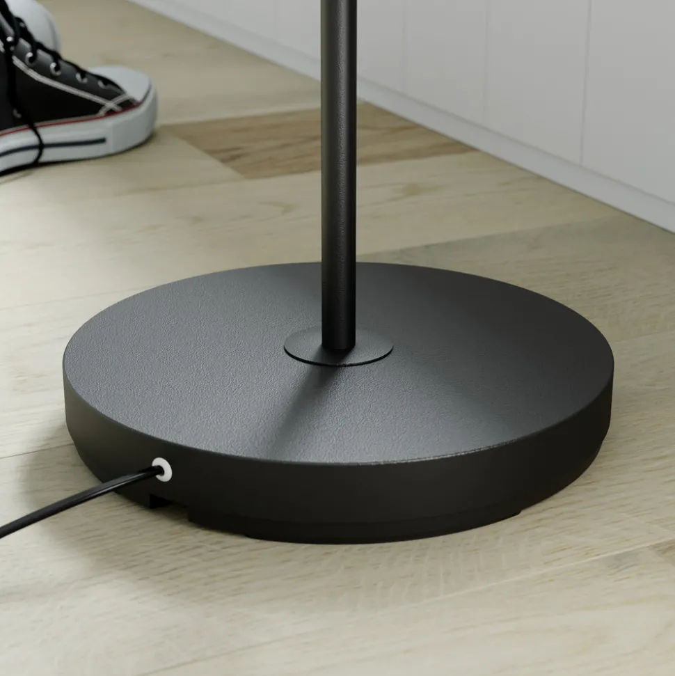 Lindby gulvlampe Karoli, svart, 156 cm, metall, fleksibel arm